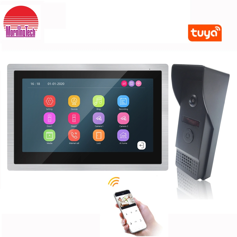 Touch Screen HD 10 Inches Interphone Home Security Video Door Phone Intercom Video Door Phone Doorbell Wired Video Intercom Monitor
