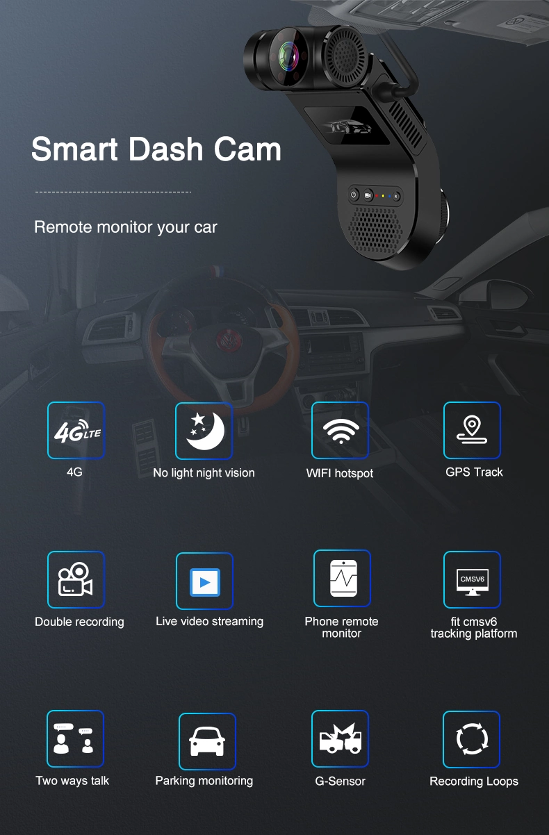 Dual HD Lens Car DVR Camera Small Dash Cam 4G Mdvr Digital Driving Video Recorder Remote Monitor Mobile Car Camera Dashcam