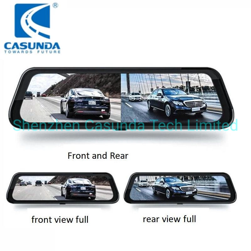 1080P Full HD Touch Screen 10 Inch with Dual Lens Dash Cam for Streaming Media Dashcam DVR Recorder WiFi Car Black Box