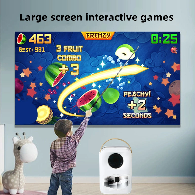 Portable Mini Multimedia Projector Wireless Android Interactive Projector Business Android White LED