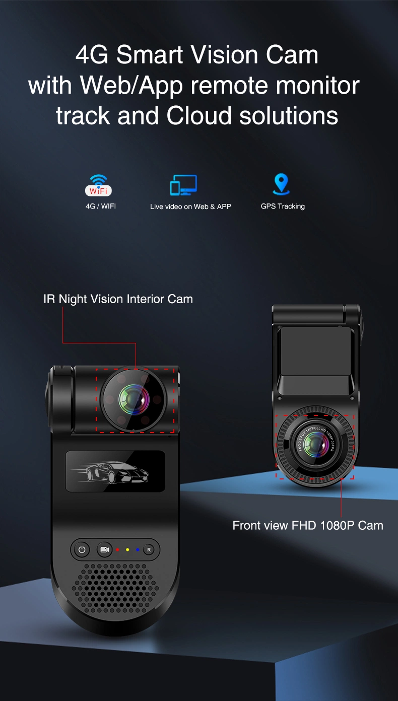 Dual HD Lens Car DVR Camera Small Dash Cam 4G Mdvr Digital Driving Video Recorder Remote Monitor Mobile Car Camera Dashcam