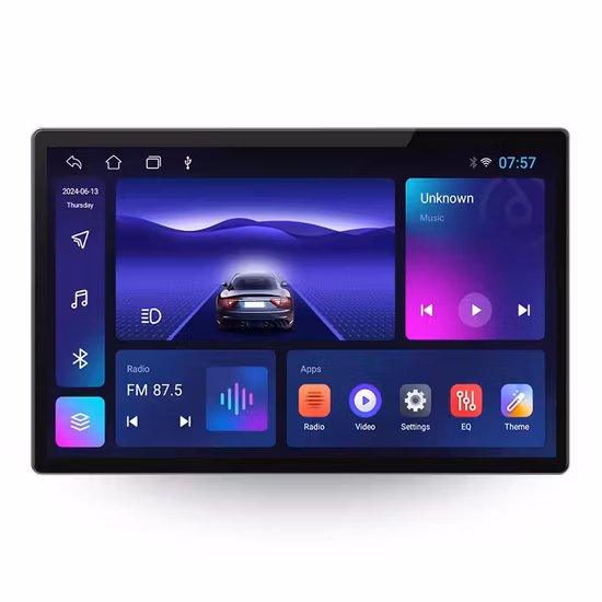9.66&quot; Touch Screen Car Dual Lens DVR Wireless Carplay Android Auto Screen Dash Cam GPS Navigator with 32GB TF Card