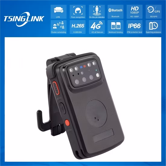 Ai 1080P Video Talkback Law Enforcement Recorder Face Recognition Lpr Intelligent Police Body Worn Camera